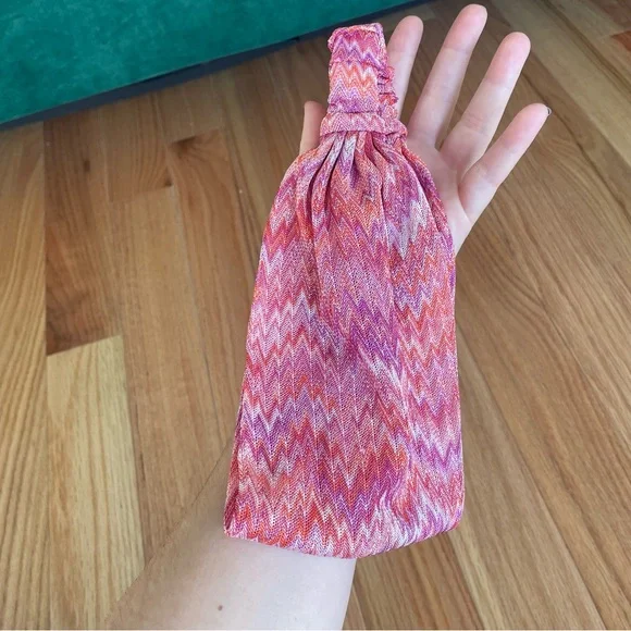 Missoni Pink Orange Zigzag Chevron Stretch Knit Wide Headband EUC One Size - Picture 7 of 9